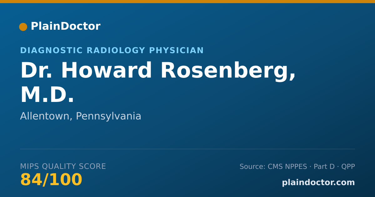 Shareable card for Howard Rosenberg, M.D. - Diagnostic Radiology Physician, Allentown, PA