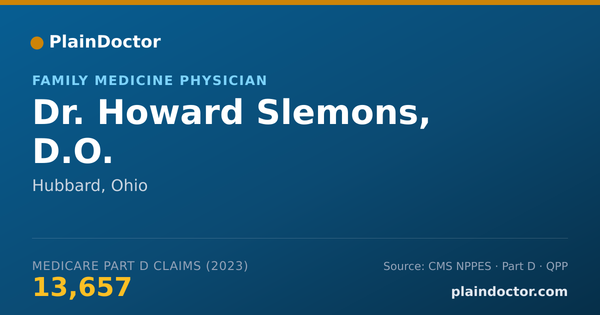 Shareable card for Howard Slemons, D.O. - Family Medicine Physician, Hubbard, OH