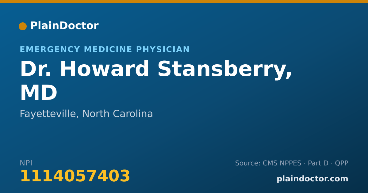 Shareable card for Howard Stansberry, MD - Emergency Medicine Physician, Fayetteville, NC