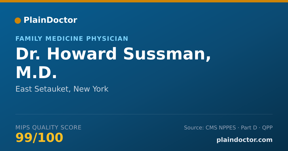 Shareable card for Howard Sussman, M.D. - Family Medicine Physician, East Setauket, NY