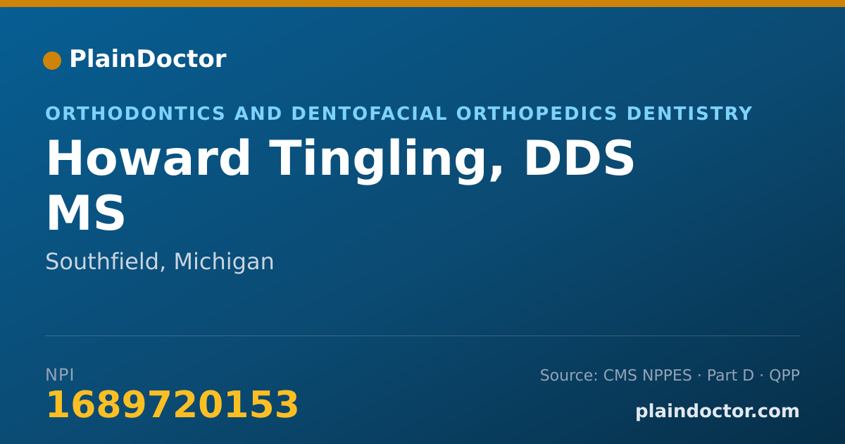 Shareable card for Howard Tingling, DDS MS - Orthodontics and Dentofacial Orthopedics Dentistry, Southfield, MI