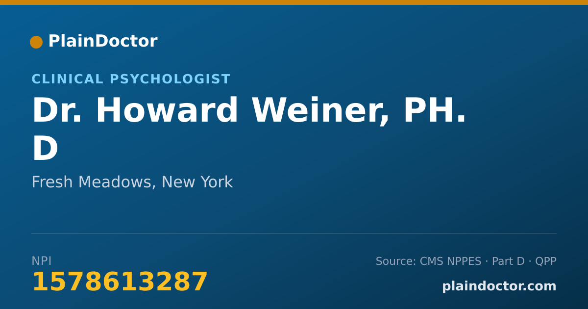 Shareable card for Howard Weiner, PH. D - Clinical Psychologist, Fresh Meadows, NY