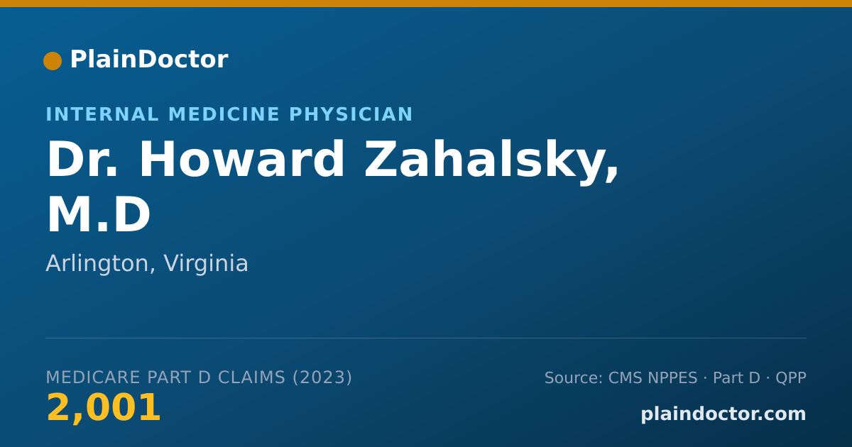Shareable card for Howard Zahalsky, M.D - Internal Medicine Physician, Arlington, VA