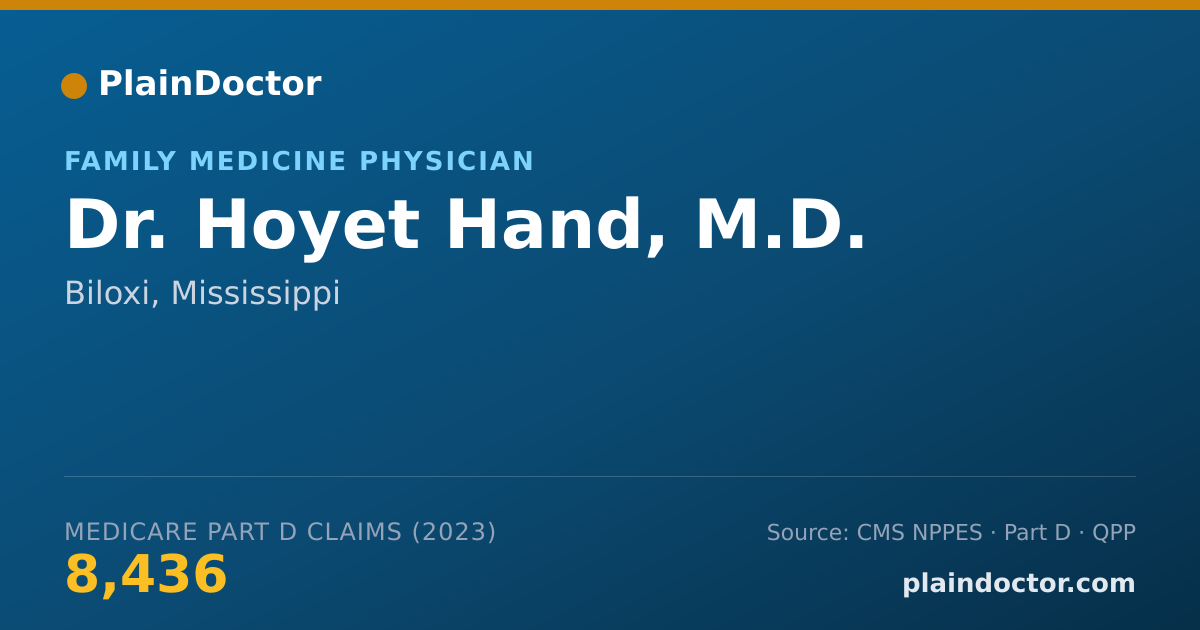 Shareable card for Hoyet Hand, M.D. - Family Medicine Physician, Biloxi, MS