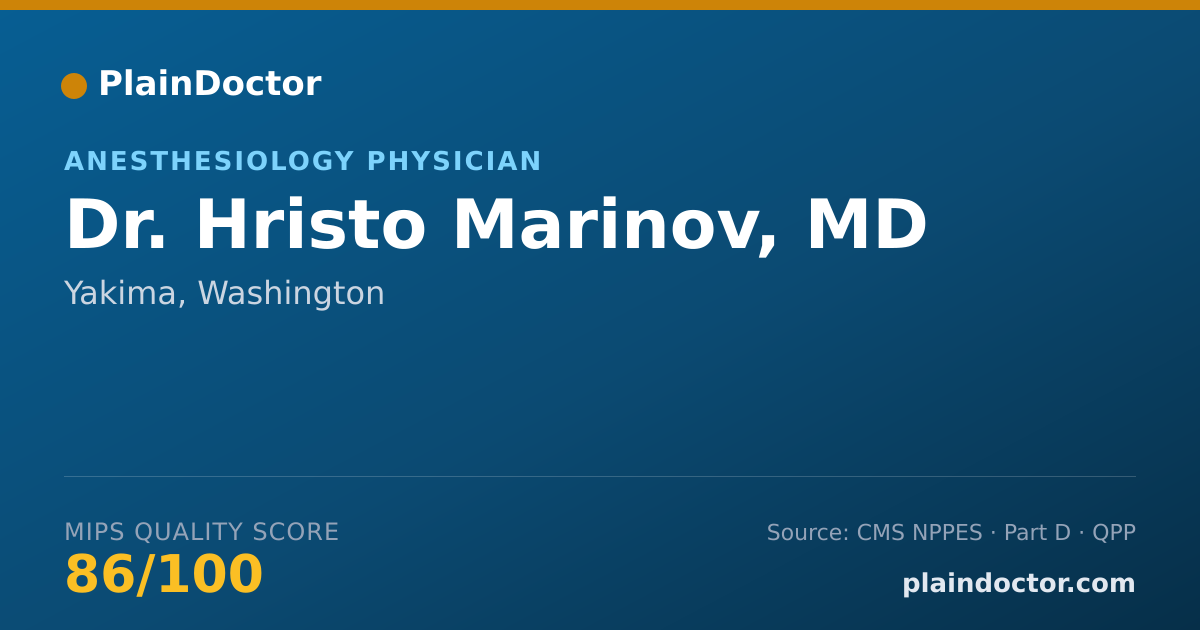Shareable card for Hristo Marinov, MD - Anesthesiology Physician, Yakima, WA