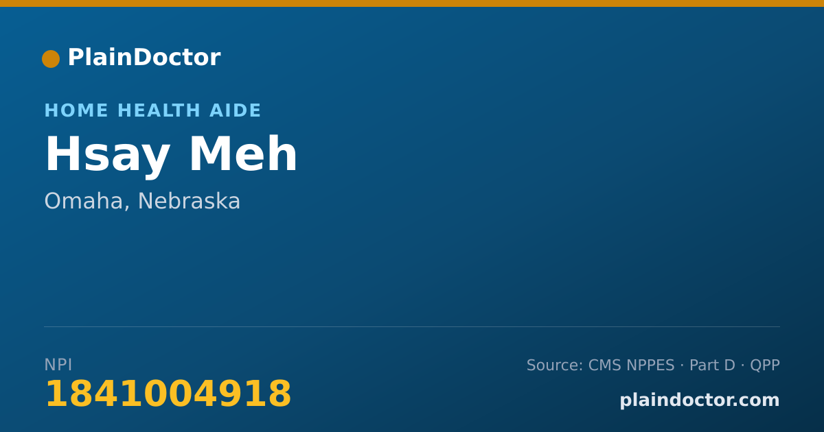 Shareable card for Hsay Meh - Home Health Aide, Omaha, NE