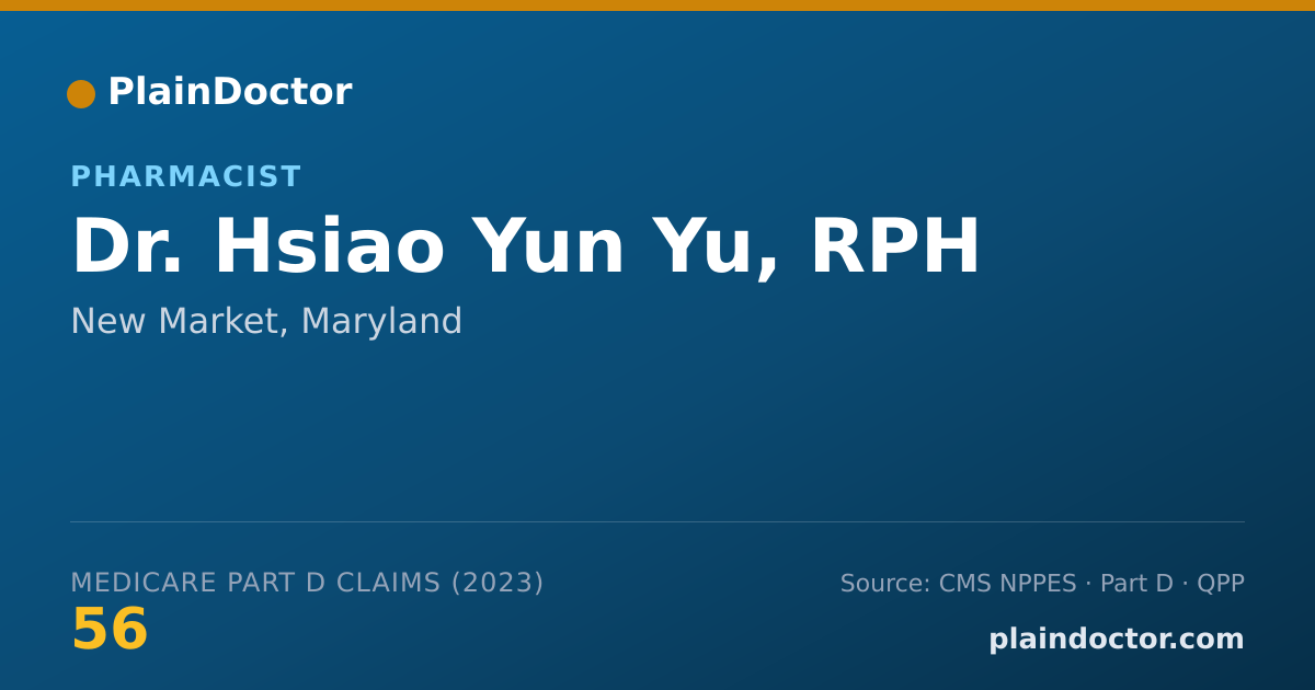 Shareable card for Hsiao Yun Yu, RPH - Pharmacist, New Market, MD