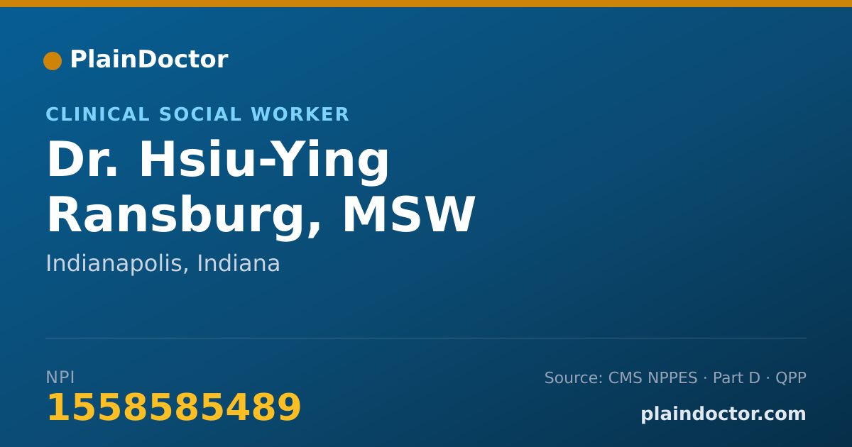 Shareable card for Hsiu-Ying Ransburg, MSW - Clinical Social Worker, Indianapolis, IN