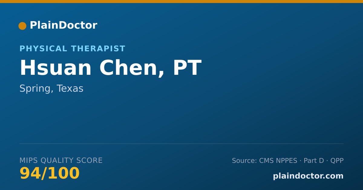 Shareable card for Hsuan Chen, PT - Physical Therapist, Spring, TX