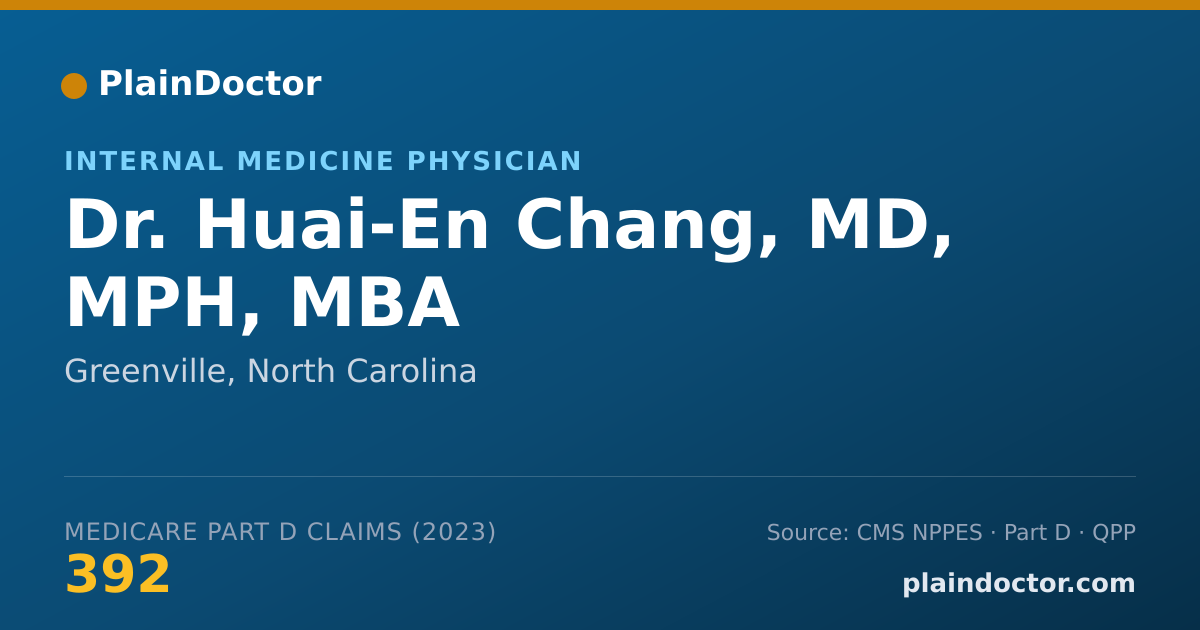 Shareable card for Huai-En Chang, MD, MPH, MBA - Internal Medicine Physician, Greenville, NC