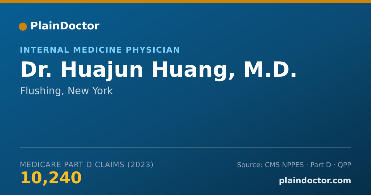 Shareable card for Huajun Huang, M.D. - Internal Medicine Physician, Flushing, NY