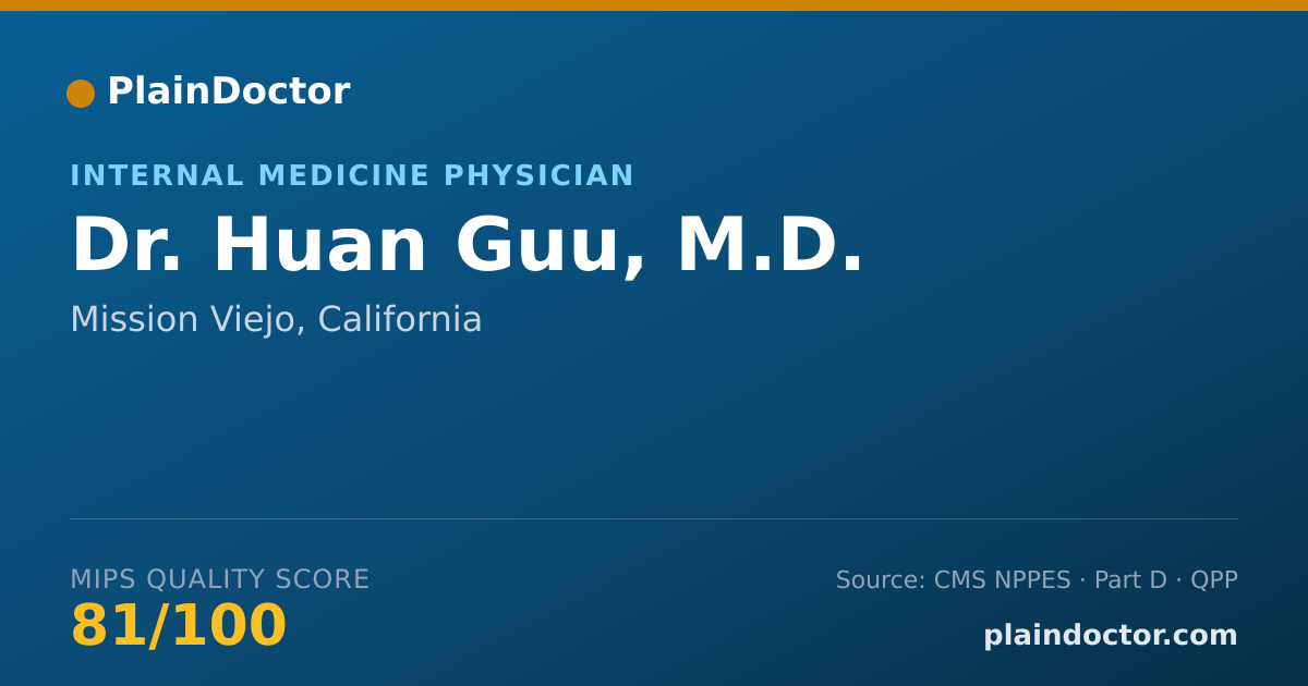 Shareable card for Huan Guu, M.D. - Internal Medicine Physician, Mission Viejo, CA