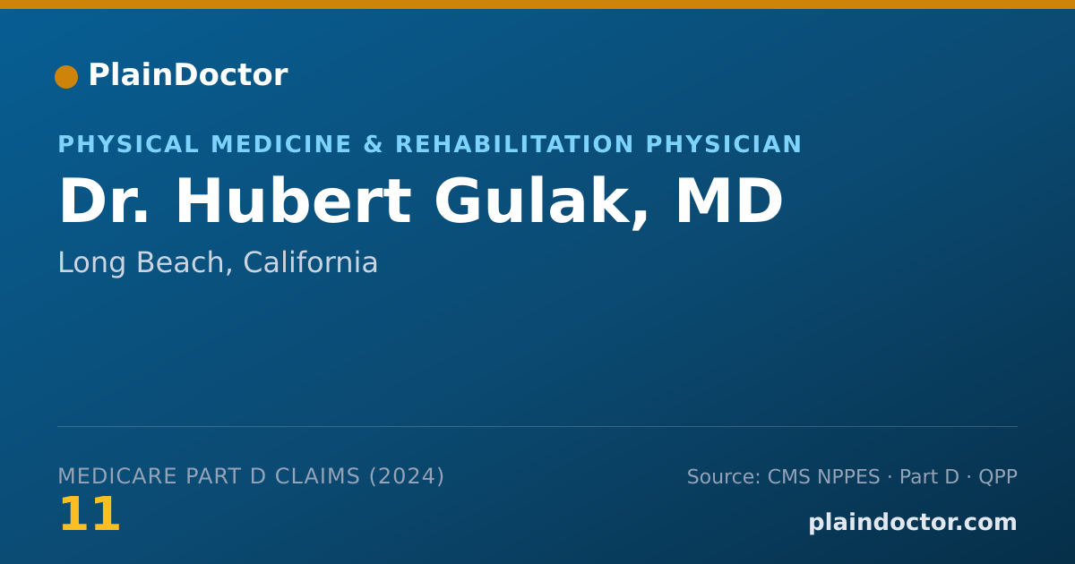 Shareable card for Hubert Gulak, MD - Physical Medicine & Rehabilitation Physician, Long Beach, CA