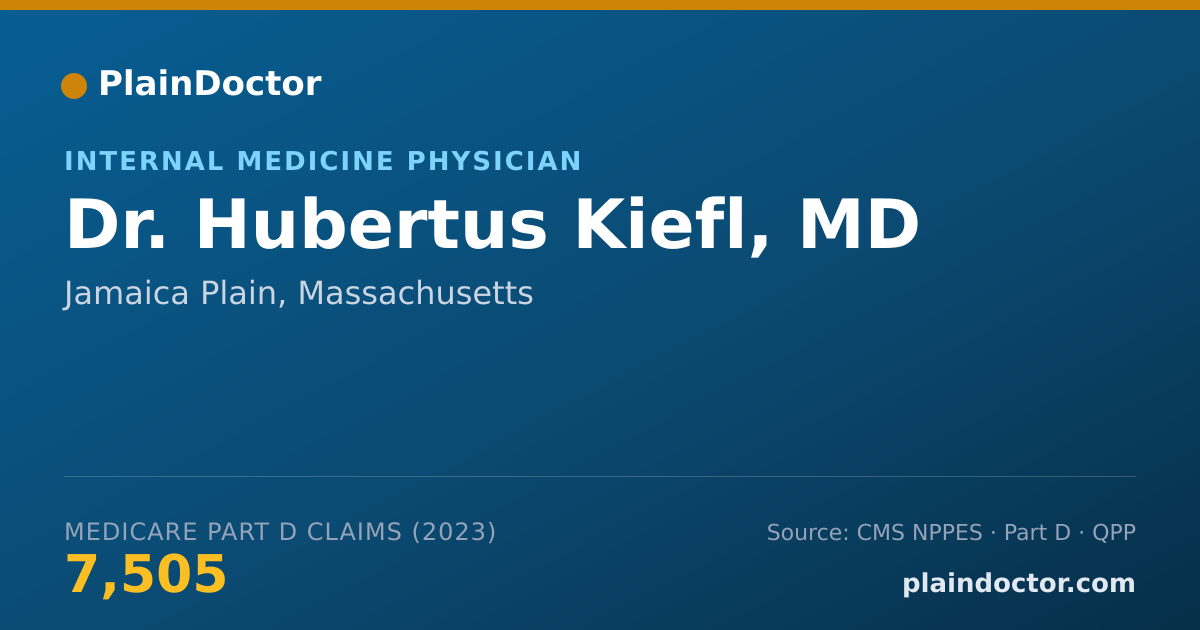 Shareable card for Hubertus Kiefl, MD - Internal Medicine Physician, Jamaica Plain, MA