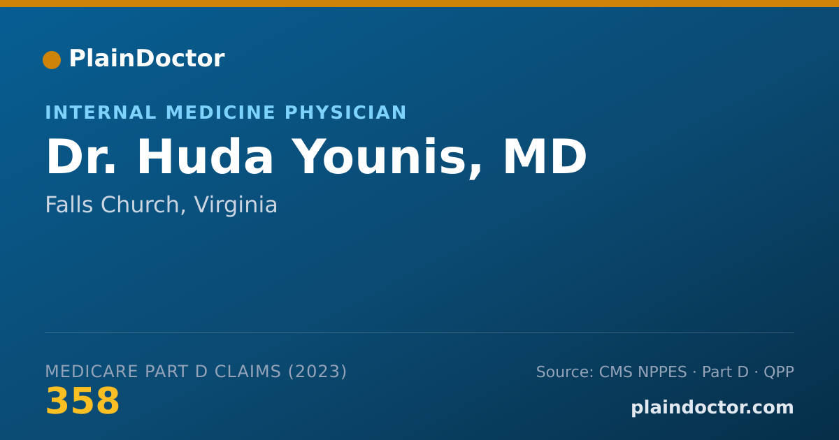 Shareable card for Huda Younis, MD - Internal Medicine Physician, Falls Church, VA