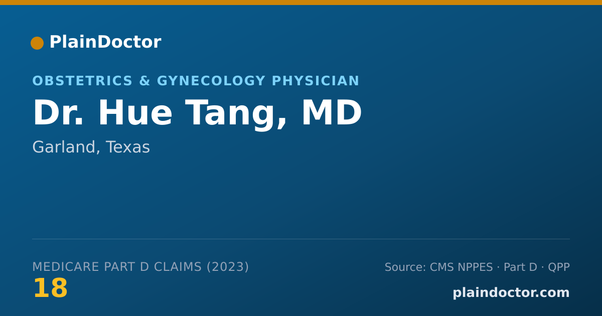Shareable card for Hue Tang, MD - Obstetrics & Gynecology Physician, Garland, TX