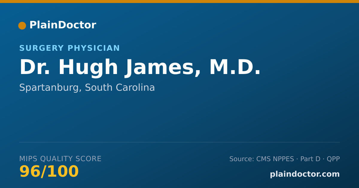 Shareable card for Hugh James, M.D. - Surgery Physician, Spartanburg, SC