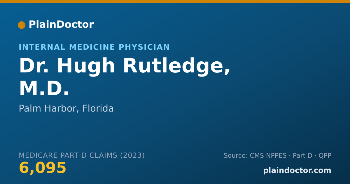 Shareable card for Hugh Rutledge, M.D. - Internal Medicine Physician, Palm Harbor, FL