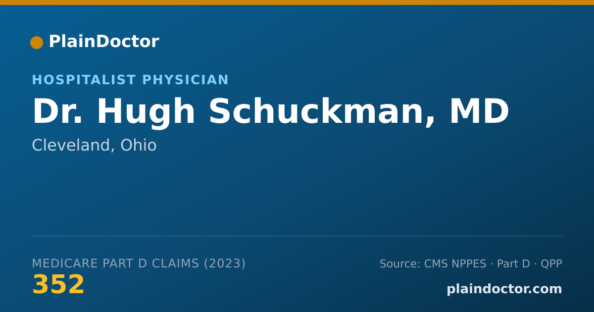 Shareable card for Hugh Schuckman, MD - Hospitalist Physician, Cleveland, OH