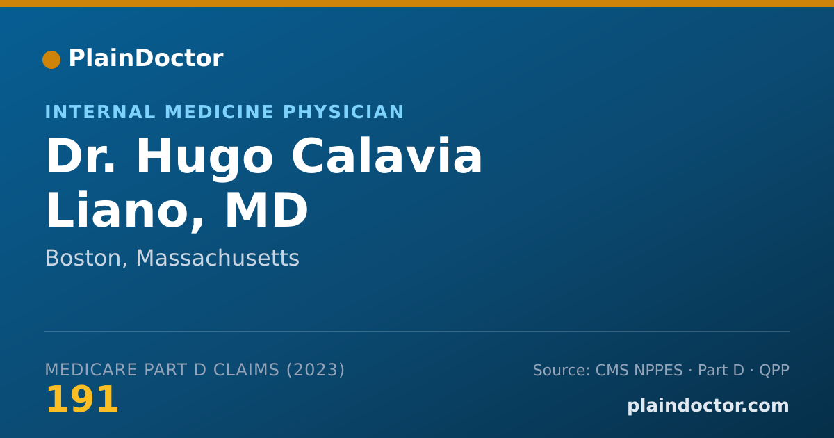Shareable card for Hugo Calavia Liano, MD - Internal Medicine Physician, Boston, MA