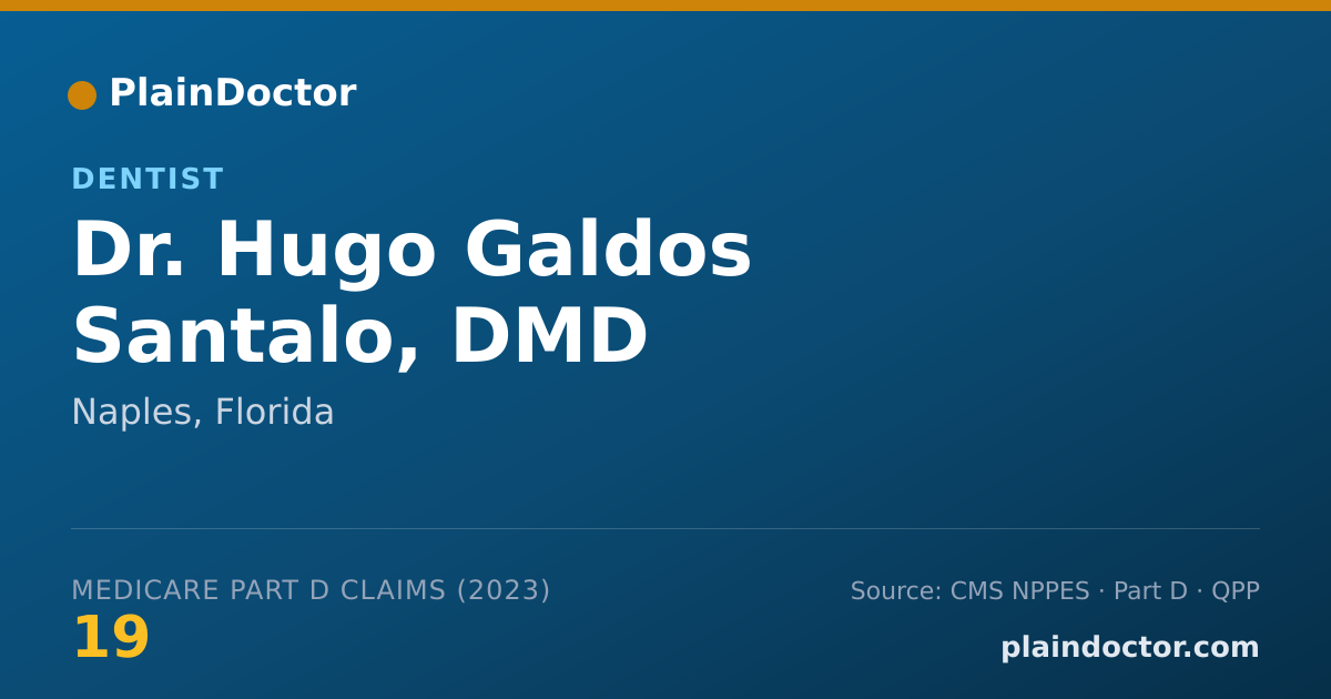 Shareable card for Hugo Galdos Santalo, DMD - Dentist, Naples, FL