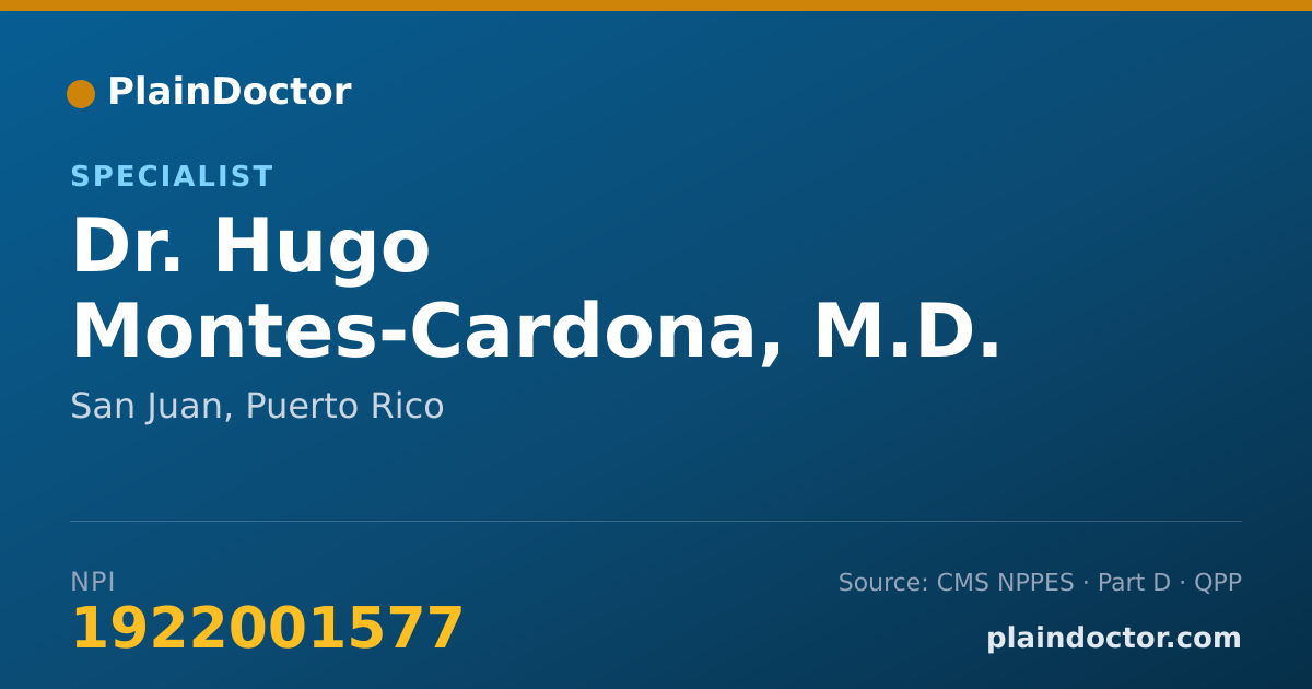 Shareable card for Hugo Montes-Cardona, M.D. - Specialist, San Juan, PR