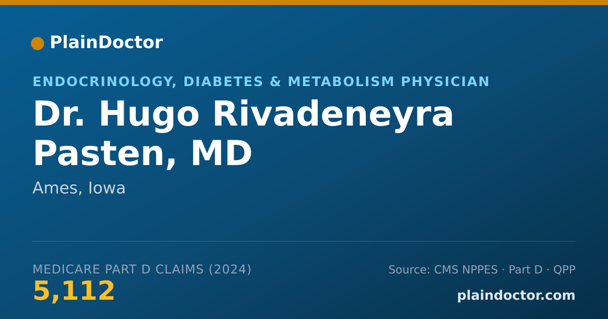Shareable card for Hugo Rivadeneyra Pasten, MD - Endocrinology, Diabetes & Metabolism Physician, Ames, IA