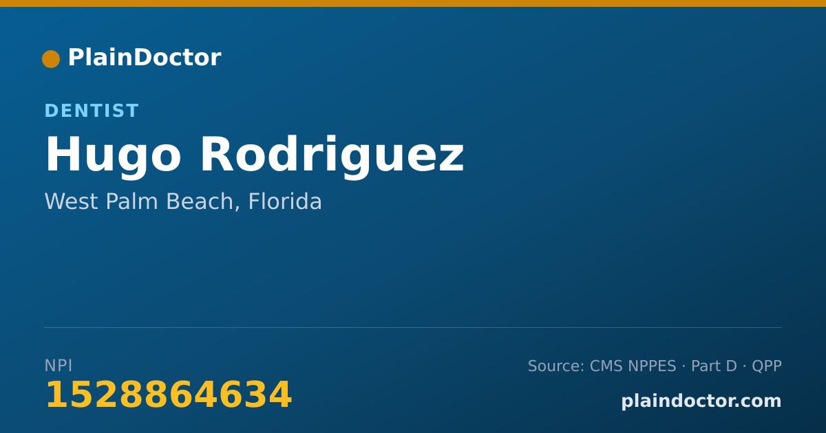 Shareable card for Hugo Rodriguez - Dentist, West Palm Beach, FL