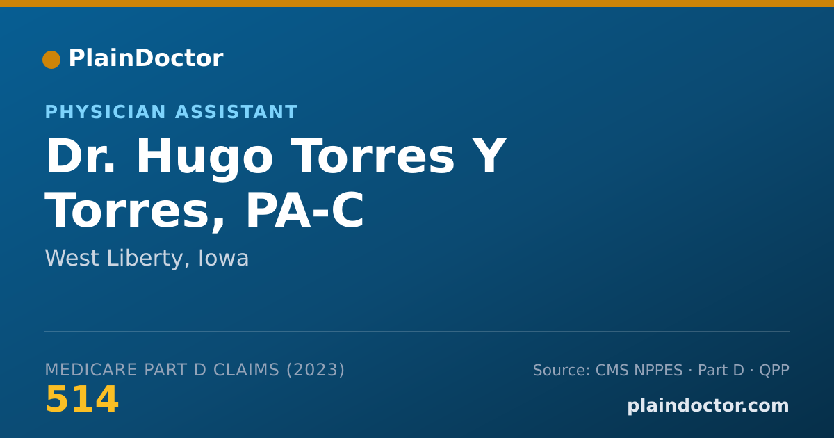 Shareable card for Hugo Torres Y Torres, PA-C - Physician Assistant, West Liberty, IA