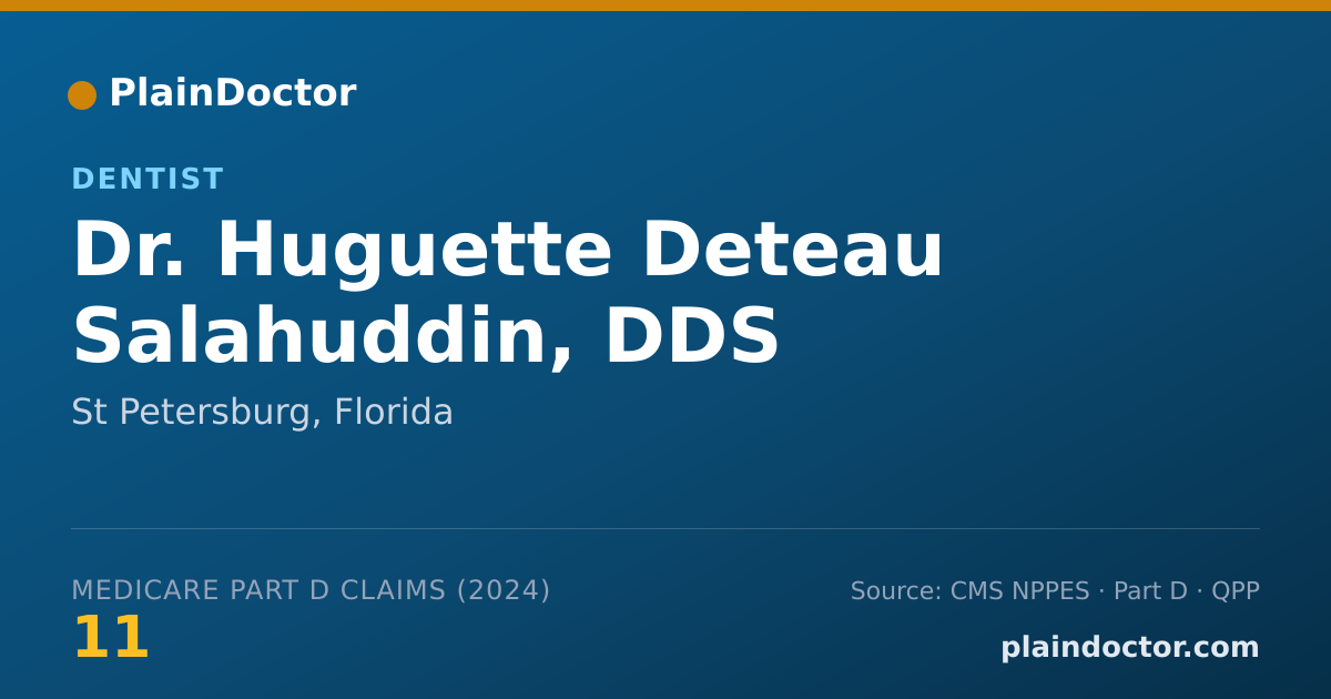 Shareable card for Huguette Deteau Salahuddin, DDS - Dentist, St Petersburg, FL