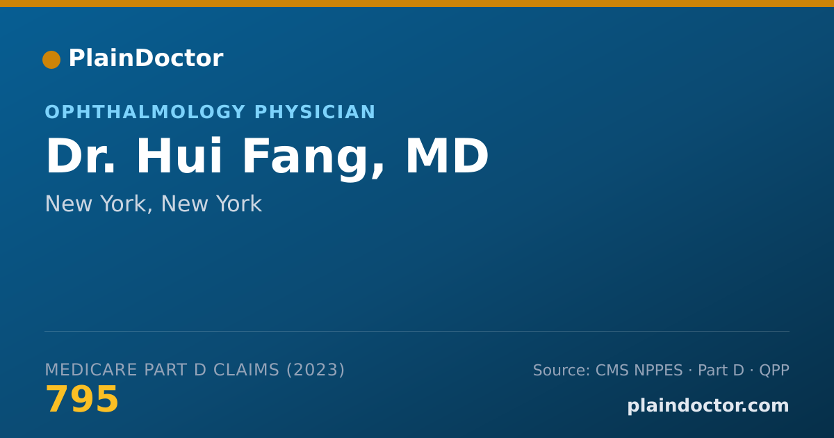 Shareable card for Hui Fang, MD - Ophthalmology Physician, New York, NY