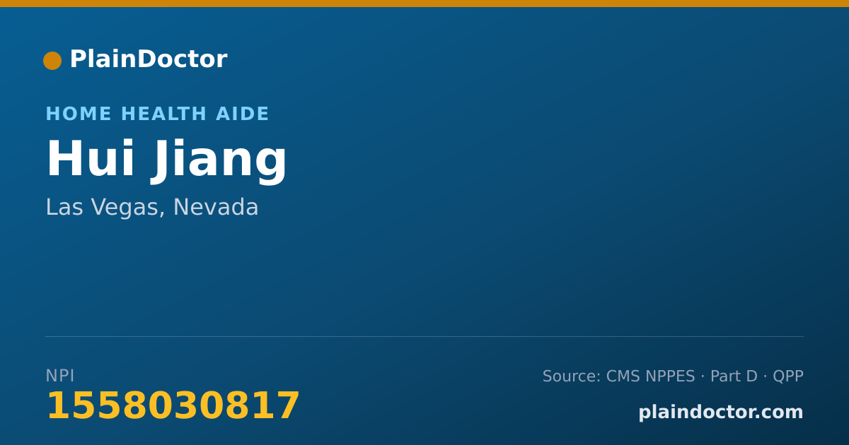 Shareable card for Hui Jiang - Home Health Aide, Las Vegas, NV