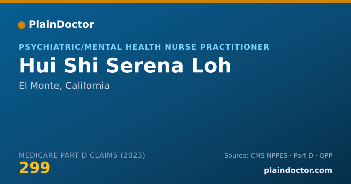 Shareable card for Hui Shi Serena Loh - Psychiatric/Mental Health Nurse Practitioner, El Monte, CA
