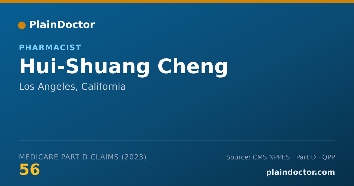 Shareable card for Hui-Shuang Cheng - Pharmacist, Los Angeles, CA