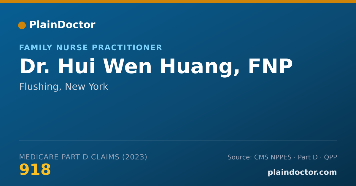 Shareable card for Hui Wen Huang, FNP - Family Nurse Practitioner, Flushing, NY