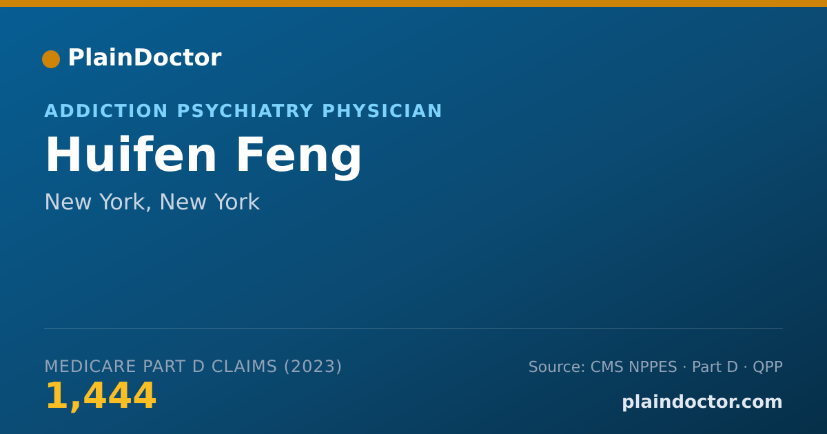 Shareable card for Huifen Feng - Addiction Psychiatry Physician, New York, NY