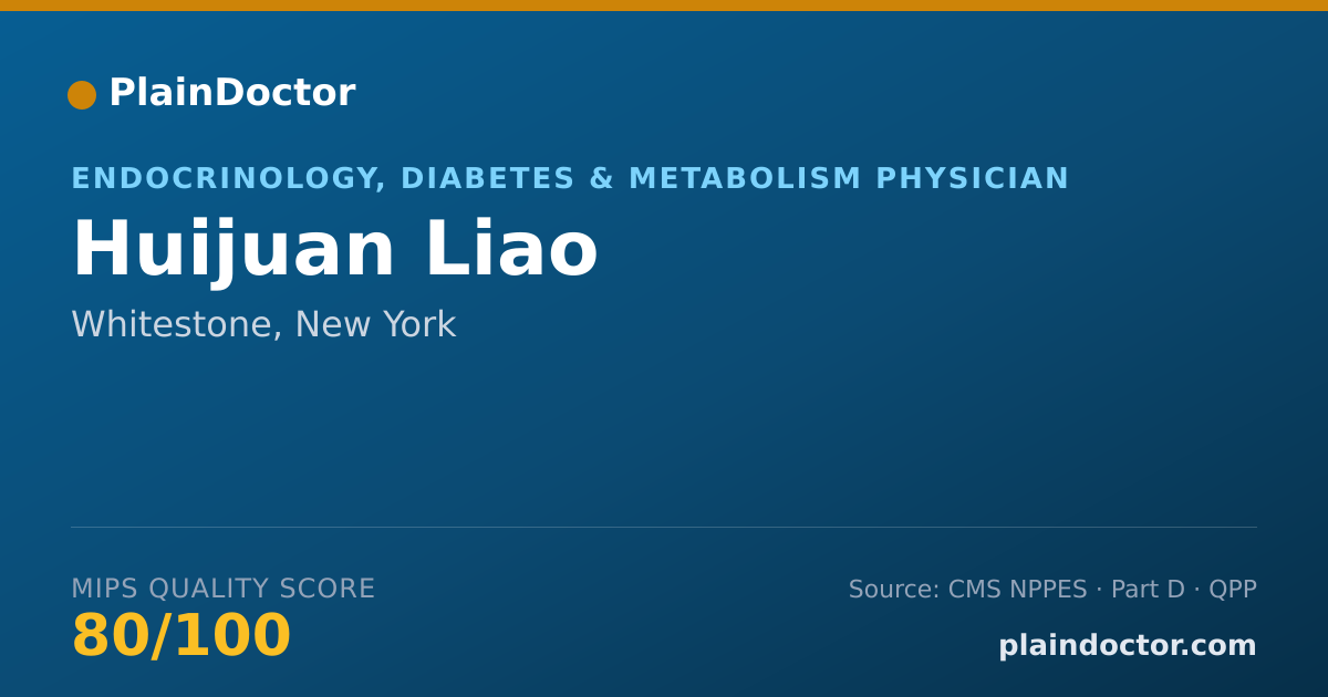 Shareable card for Huijuan Liao - Endocrinology, Diabetes & Metabolism Physician, Whitestone, NY