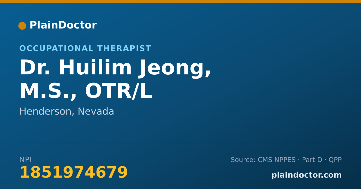 Shareable card for Huilim Jeong, M.S., OTR/L - Occupational Therapist, Henderson, NV