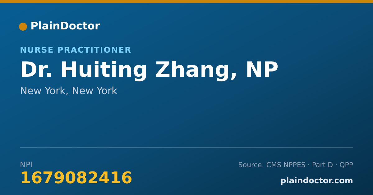 Shareable card for Huiting Zhang, NP - Nurse Practitioner, New York, NY