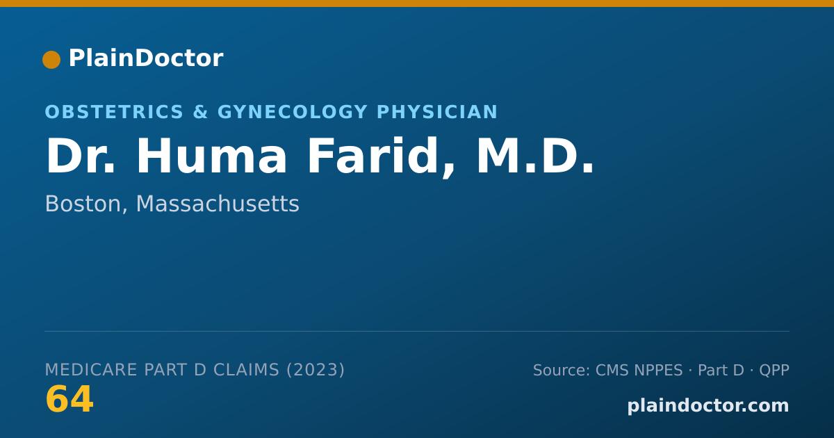 Shareable card for Huma Farid, M.D. - Obstetrics & Gynecology Physician, Boston, MA