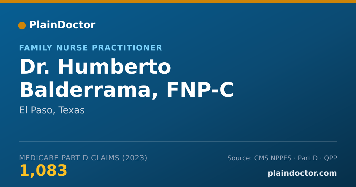 Shareable card for Humberto Balderrama, FNP-C - Family Nurse Practitioner, El Paso, TX