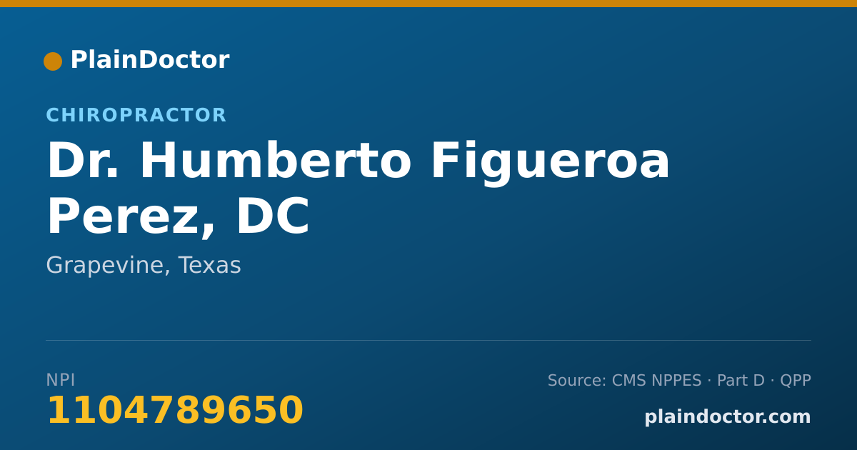 Shareable card for Humberto Figueroa Perez, DC - Chiropractor, Grapevine, TX