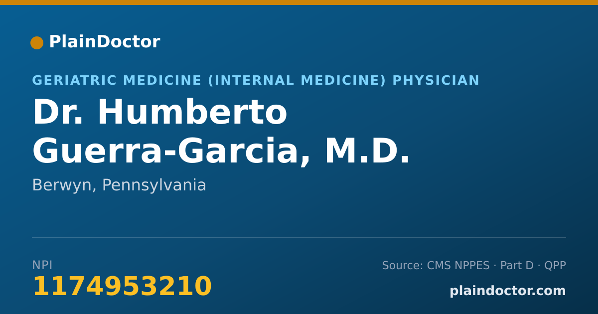 Shareable card for Humberto Guerra-Garcia, M.D. - Geriatric Medicine (Internal Medicine) Physician, Berwyn, PA