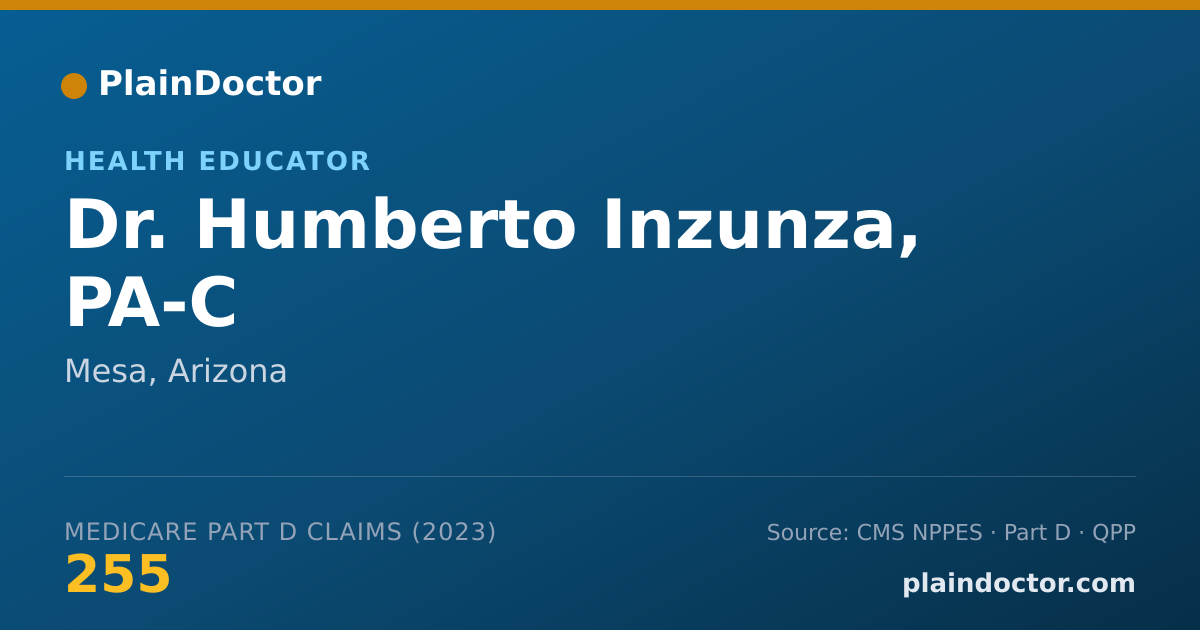 Shareable card for Humberto Inzunza, PA-C - Health Educator, Mesa, AZ