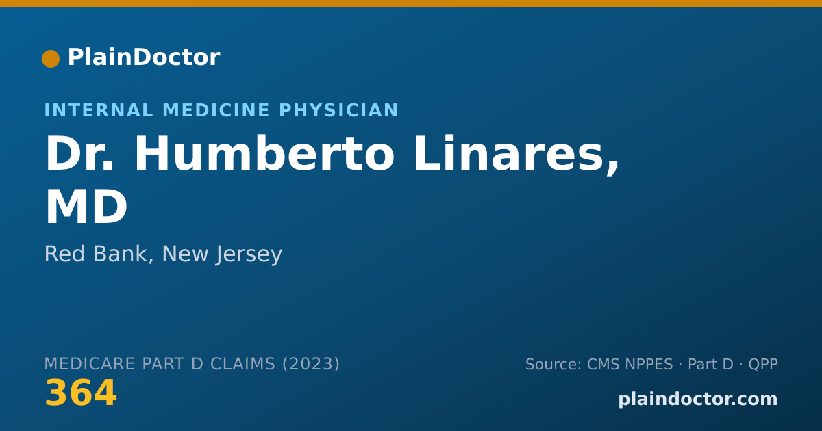 Shareable card for Humberto Linares, MD - Internal Medicine Physician, Red Bank, NJ
