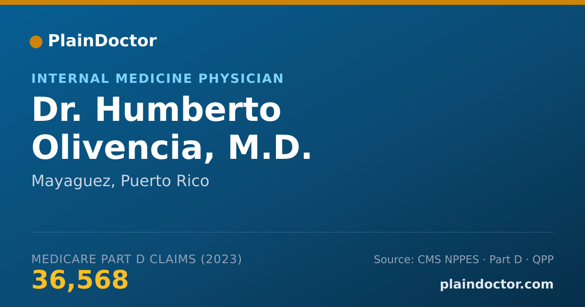 Shareable card for Humberto Olivencia, M.D. - Internal Medicine Physician, Mayaguez, PR
