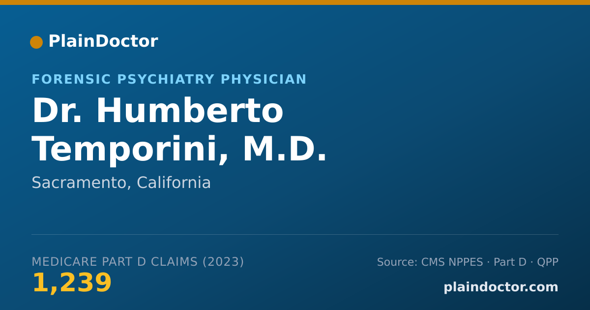 Shareable card for Humberto Temporini, M.D. - Forensic Psychiatry Physician, Sacramento, CA