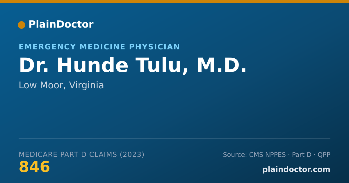 Shareable card for Hunde Tulu, M.D. - Emergency Medicine Physician, Low Moor, VA