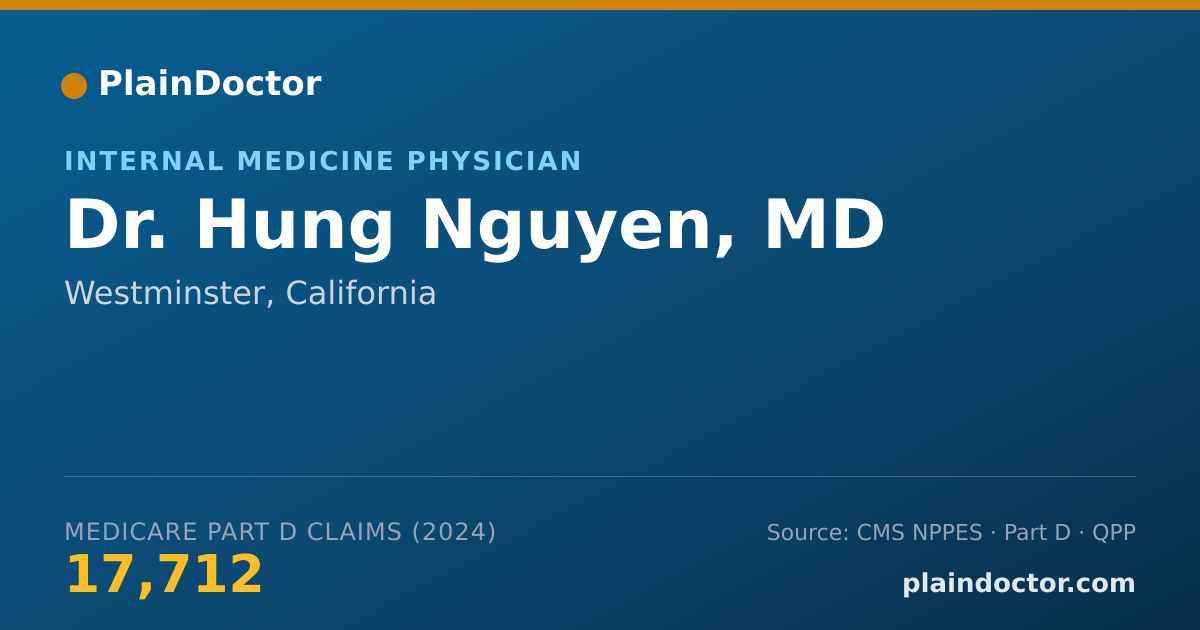 Shareable card for Hung Nguyen, MD - Internal Medicine Physician, Westminster, CA