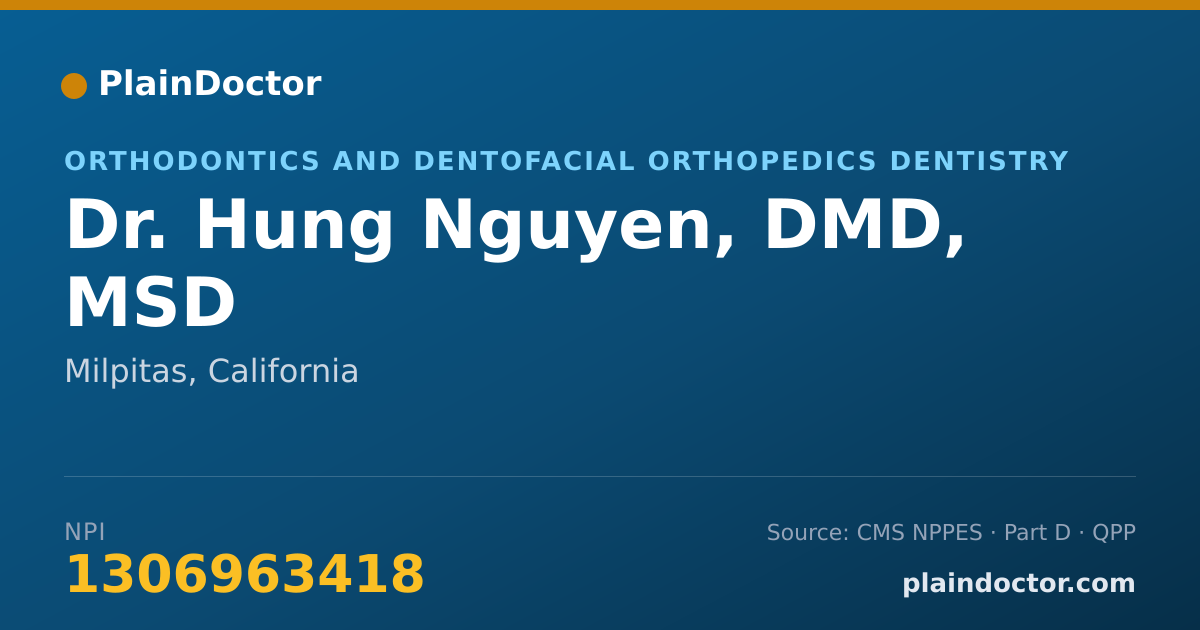 Shareable card for Hung Nguyen, DMD, MSD - Orthodontics and Dentofacial Orthopedics Dentistry, Milpitas, CA